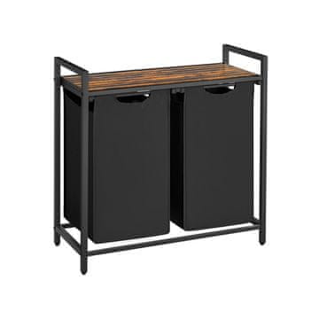 Songmics Košara za rublje 2 uklonjive torbe od Oxford tkanine 73x33x72 cm smeđa crna