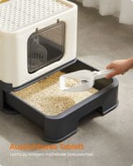 Songmics Kutija za pijesak za mačke 543x425x378 cm Bež