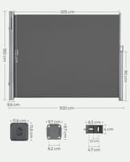 Songmics Bočni tende za balkon i terasu bež