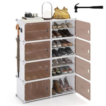 Northix Stalak za cipele s 8 razina, podesive police, za 32 para