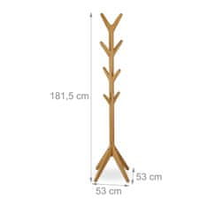 Northix Vješalica za kapute od bambusa u obliku stabla – 175 cm, 8 kuka, prirodni bambus