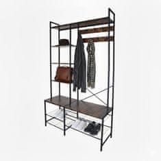 Northix Vješalica za odjeću s policom crna metal 60x30x20 cm