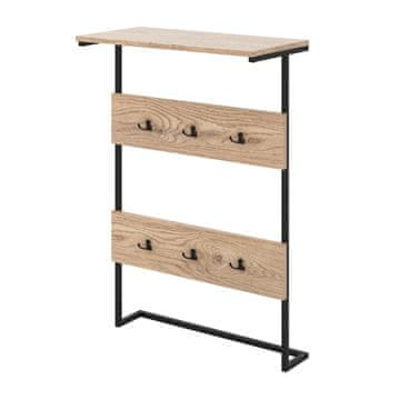 Northix Zidna vješalica za kapute s policom i 6 kuka – industrijski dizajn