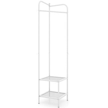 Northix Kutni stalak za kapute metal 2 police 193 cm bijeli s kukama