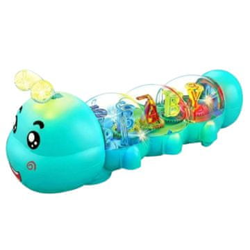 JOJOY® Interaktivna glazbena gusjenica za puzanje, igračka sa svjetlima i zvukom, baterije AA | CATERLY