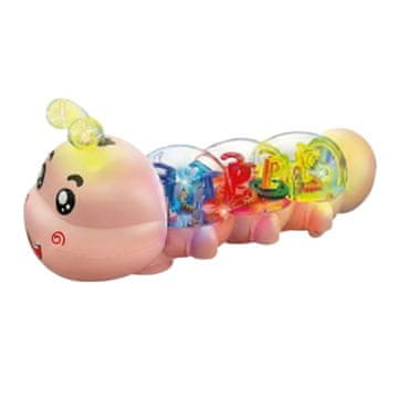 JOJOY® Interaktivna glazbena gusjenica za puzanje, igračka sa svjetlima i zvukom, baterije AA | CATERLY