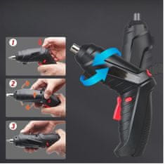 Vixson Snažan električni odvijač s USB punjenjem i nastavcima | PRODRILLEX