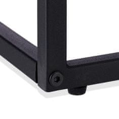 Northix Bočni stolić crni s metalnom bazom, dizajn u obliku slova C, melaminska površina