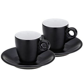 EXCELLENT Kupa KL-12750 Espresso cup with saucer set of 4 MATTIA black