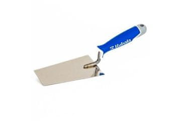 Kubala Žlica Stainless steel trapezoidal plastering trowel, 145 x 80 x 55 mm, thickness 0.8 mm, rubber handle MČ