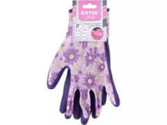 Extol Lady Rukavica 8856665 poliesterske rukavice, bešavne, poluumočene u lateks, veličina 8