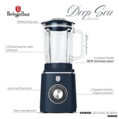 Berlingerhaus Stolni blender BH-9766 sa staklenom posudom 1,5 l 1000 W Deep Sea Collection