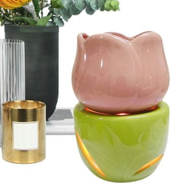 slomart **Svijećnjak za čajne svijeće - elegantan oblik cvijeta, grijač za mirise, dekorativan | Dnevni boravak, ured, kuhinja, dekoracija doma, spavaća soba, zabava**