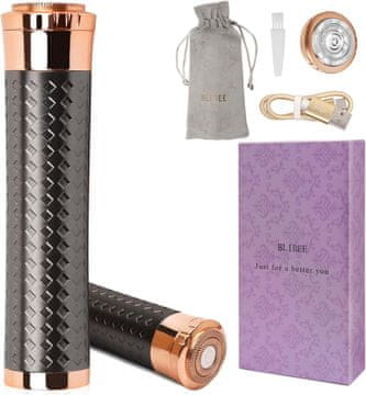 slomart Nadogradnja uklanjanja dlačica na licu za žene, punjač, bezbolni električni brijač za lice/britvica za usne, ruke, lice (crna)