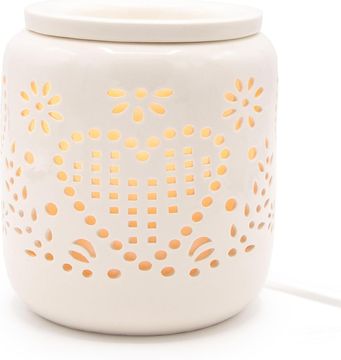 slomart Candle-Brothers keramička električna mirisna svjetiljka | Romance | Bijela mirisna svjetiljka s romantičnim dizajnom.