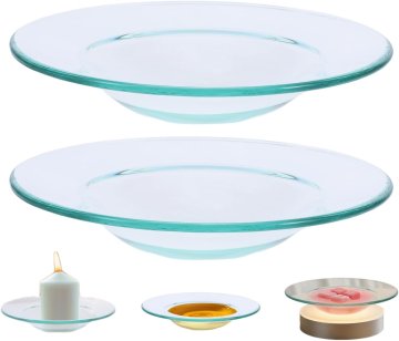 slomart jojofuny 2 zamjenske staklene zdjele za mirisne lampe - toplinski otporna staklena posuda za grijače voska i aromatične lampe - okrugla zdjela za mirise od 7,8 cm za eterična ulja i voskove