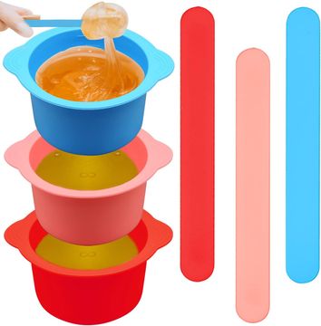 slomart 3 silikonska uloška za grijač voska s štapićima, posuda protiv prianjanja za topljenje voska, ulošci za uklanjanje dlačica za višekratnu upotrebu