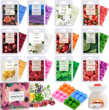 slomart Duftwachs voski 12 komada. Mirisni voskovi za aroma lampu, vjenčanja, rođendan, Valentinovo, Božić. Mirisni voskovi poklon - 12 mirisa.