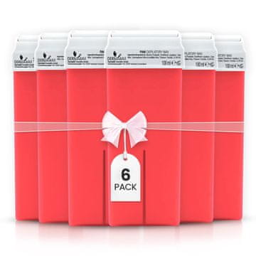 slomart DERMAWAX 6 x 100 ml Roll-On Vosak za ponovno punjenje - Topli vosak ulošci za osjetljivu kožu - idealno za pazuhe noge leđa ruke depilacija - kremasta konzistencija voska (600 ml, roza)