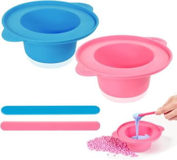 slomart Univerzalni silikonski ulošci za grijač voska, 2 komada, zamjena silikonske posude protiv prianjanja s lopaticom od 16 cm.