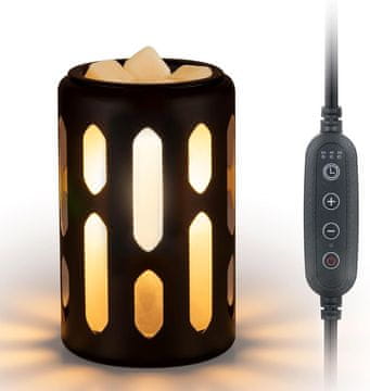 slomart Električna mirisna svjetiljka za vosak s timerom: stolna svjetiljka za mirisne voskove, eterična ulja, mirisi za dom, industrijska dekoracija, crna.