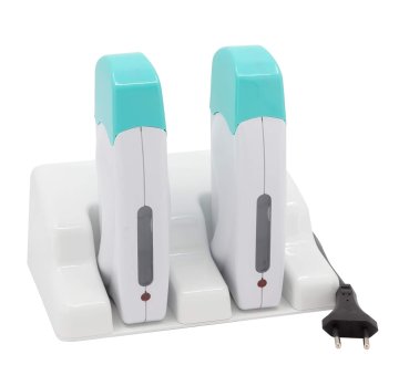 slomart EpilWax 2 grijača za vosak za 100 ml roll-on s postoljem - aparati za topljenje patrona s voskom (Duo, bijeli)