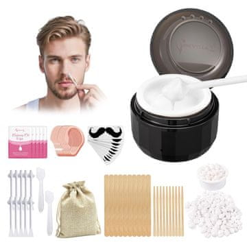 slomart Beauty7 komplet za voskanje nosa i lica s mini grijačem, 100 g voska u zrncima i aplikatorima – prijenosni set za muškarce i žene