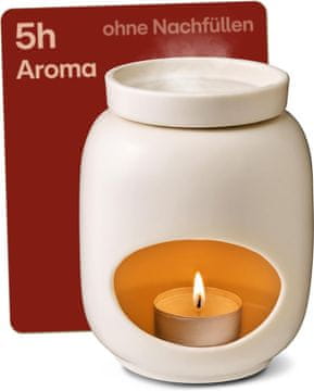 slomart Keramička aroma svjetiljka 75 ml za eterična ulja i vosak – bijela, dugotrajno nježno isparavanje, prikladna za čajnu svijeću