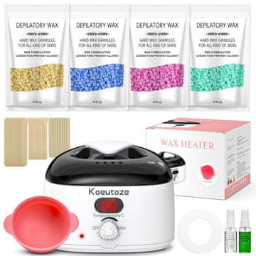 slomart Profesionalni set za depilaciju s termostatom, grijač za voskove za žene i muškarce, uklanjanje dlačica s tvrdim voskom i voskovim kuglicama, grijač za tijelo, lice i intimne dijelove.