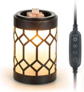 slomart Električna mirisna svjetiljka za vosak s timerom: Grijač svijeća za mirisni vosak eterična ulja aroma difuzor noćno svjetlo dekor doma modern crni