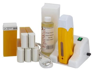 slomart EpilWax Set za depilaciju sa stalkom - 6 patrona s toplim voskom, aparat, 100 traka i ulje za njegu.