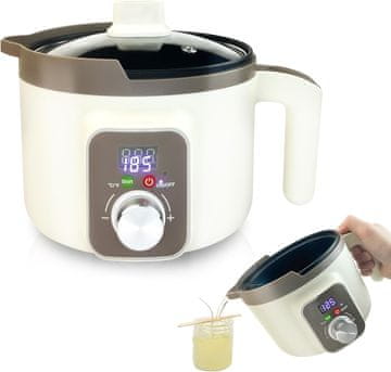 slomart LINGQIAN Digitalna posuda za topljenje voska s LED prikazom temperature, pametni električni topilnik voska za svijeće, neljepljiv, jednostavan za čišćenje, lonac za izradu svijeća za ručni rad