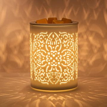 slomart Iskren grijač za topljenje voska za mirisne voštane kocke, grijač za svijeće, talionik voska, električni keramički difuzor mirisa, gorionik ulja, bijeli, za poklon za aromaterapiju kod kuće