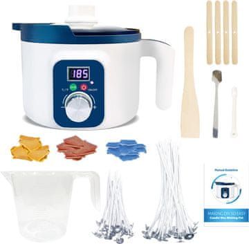 slomart KQU Digitalni topilnik voska za svijeće s izljevom i automatskom regulacijom temperature, električni topilnik voska s zaslonom.