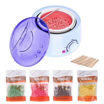 slomart Depilacija voskom, grijač za vosak s 4x100g voskovih kuglica, bez boli, profesionalni električni grijač za sve vrste voska.