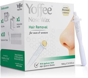 slomart Original Yoffee Nose Wax Kit – Organski vosak za uklanjanje dlačica iz nosa 100 g + 10 višekratnih aplikatora – Bez parabena, Proizvedeno u Španjolskoj