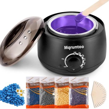 slomart Voskov grijač Uklanjanje dlačica Električni set za uklanjanje dlačica voskom Depilacija voskom s 4x100g voskovim kuglicama