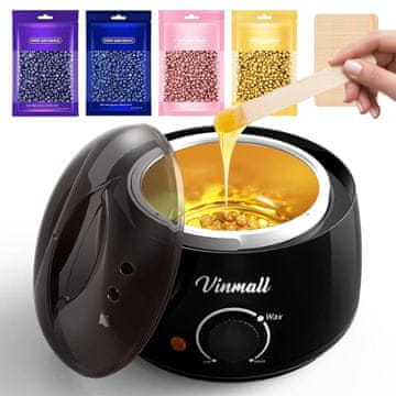 slomart Komplet za depilaciju voskom kod kuće: aparat, 4 paketa voska i 30 lopatica, uklanjanje dlačica lice tijelo.