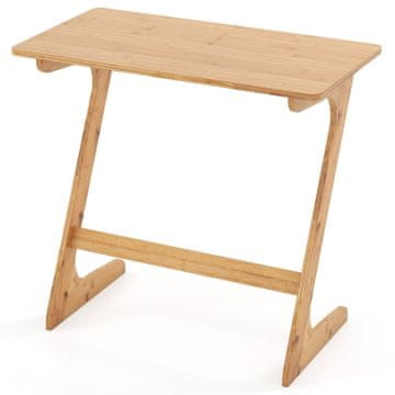Northix Z-oblikovani bambusov bočni stolić, stolić za kavu, kompaktnog dizajna