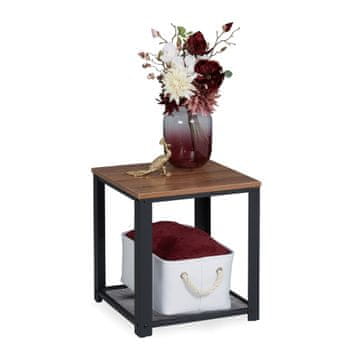 Northix Bočni stolić u industrijskom stilu, dvije reljefne površine, čelični okvir