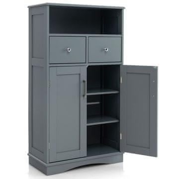Northix Kupaonski ormarić s 2 ladice 2 vrata i policama MDF 108 cm sivi