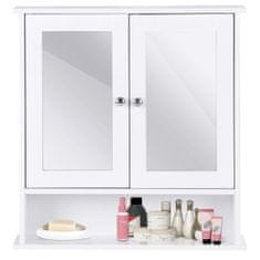 Northix Zidni kupaonski ormarić s ogledalom 56,5x13,5x58,5 cm MDF bijeli