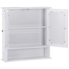 Northix Zidni kupaonski ormarić s ogledalom 56,5x13,5x58,5 cm MDF bijeli