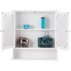 Northix Zidni kupaonski ormarić s ogledalom 56,5x13,5x58,5 cm MDF bijeli