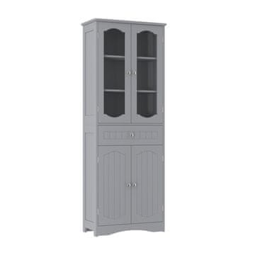 Northix Visoki kupaonski ormarić s vratima i ladicom MDF 160 cm bijeli