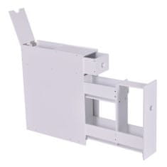 Northix Bijeli MDF kupaonski ormarić s ladicom i 2 police za uske prostore