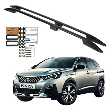 Krovni nosači PEUGEOT 3008 SUV 2009.-2016. Crni aluminijski, izdržljivi, čvrsti