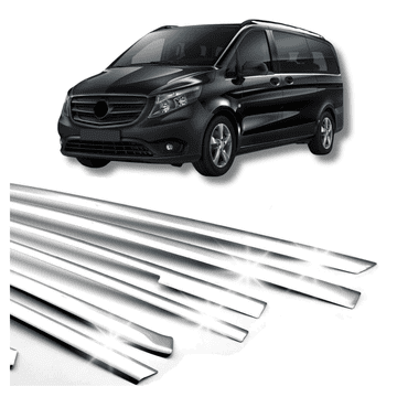 Obloga prozora za vrata od nehrđajućeg čelika, kromirana, MERCEDES Vito W447 L2 2014-