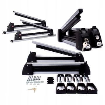 Nosač skija za 5 pari Držač skija za 4 daske AMOS SKI LOCK 5 Aluminij