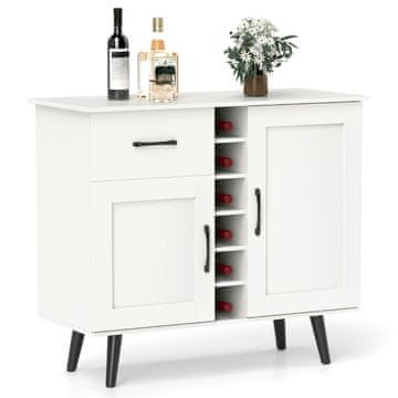 Northix Komoda 90x40x79 cm bijela vinski bar stalak za 6 boca